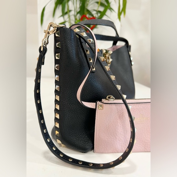 Valentino Garavani Small Rockstud Grainy Calfskin Bag
